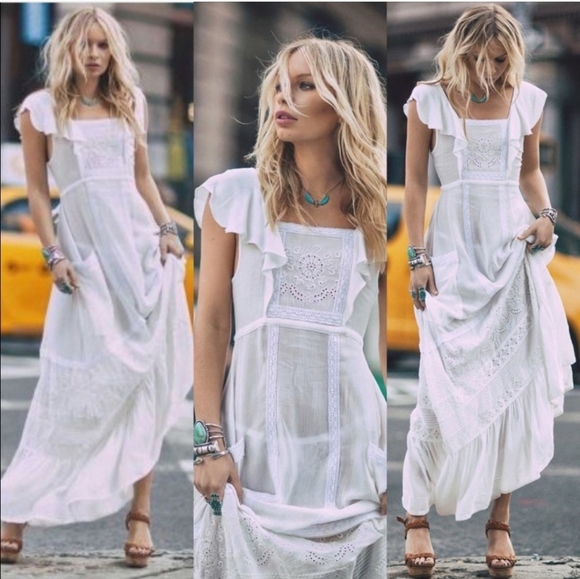 🔥HP🔥NWT SPELL FOLKTOWN BOHO MAXI DRESS M - Picture 5 of 16
